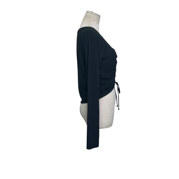 PST black long sleeves ruched top size M - Picture 8 of 11